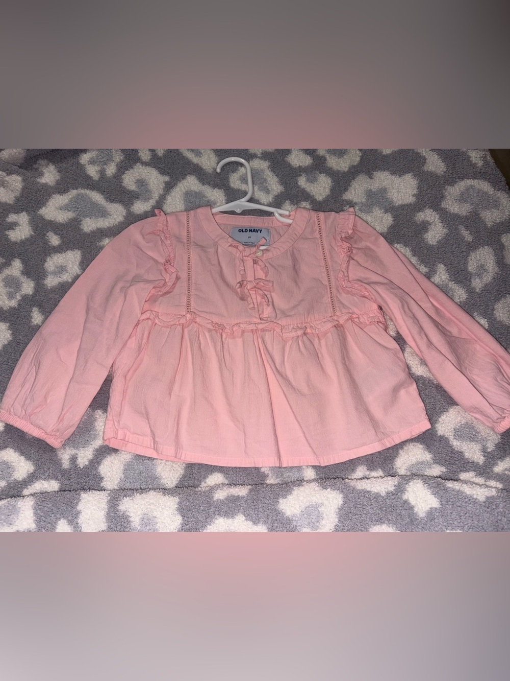 Old Navy Light Pink Ruffle Peasant Blouse